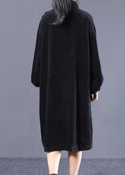 Style black quilting dresses high neck pockets Dresses spring Dresses - bagstylebliss