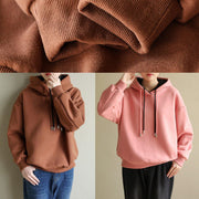 Style chocolate cotton top silhouette wild box Double-layer hooded tops - bagstylebliss