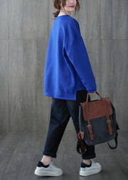 Style o neck asymmetric top Tunic Tops blue shirt - bagstylebliss