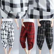 Style red Plaid cotton Wardrobes Sweets Art harem pants - bagstylebliss