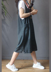 Stylish Blue Pocket scarpenter Denim Summer Dresses - bagstylebliss