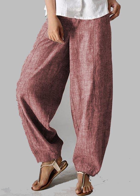 Stylish Chocolate Pockets Cotton Harem Wide Leg Pants Summer - bagstylebliss