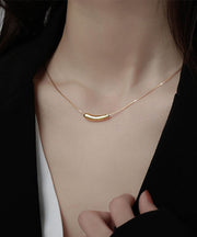 Stylish Gold Stainless Steel Overgild Eggplant Locket Necklace