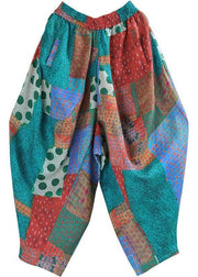 Stylish Print Elastic Waist Linen Harem Summer Pants - bagstylebliss