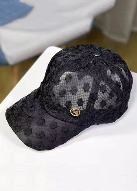 Stylish White Floral Embroidery Baseball Cap Hat