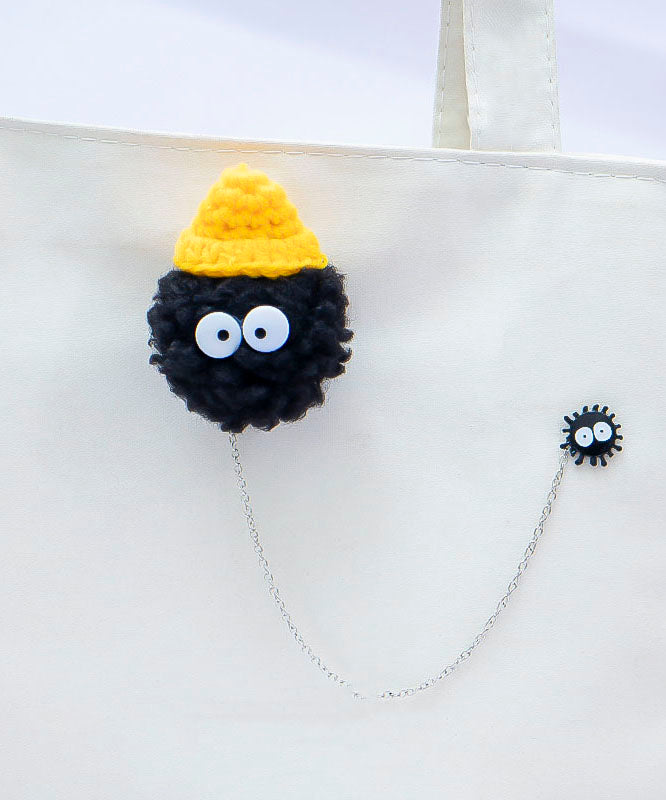 Stylish Yellow Black Chain Sprite Ball Brooches