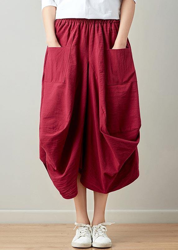 Stylish solid lantern Cotton Linen Skirts Summer - bagstylebliss