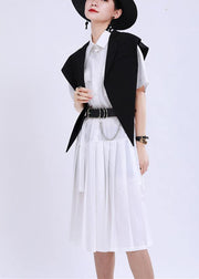 Summer Black jacket with collar and shawl - bagstylebliss