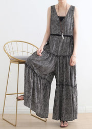 Summer Casual Multi-Layer V-neck Strap Pants With Jumpsuits - bagstylebliss