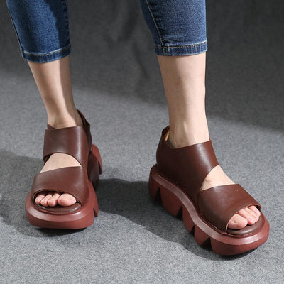 Summer Chocolate Walking Sandals Platform Peep Toe Sandals - bagstylebliss