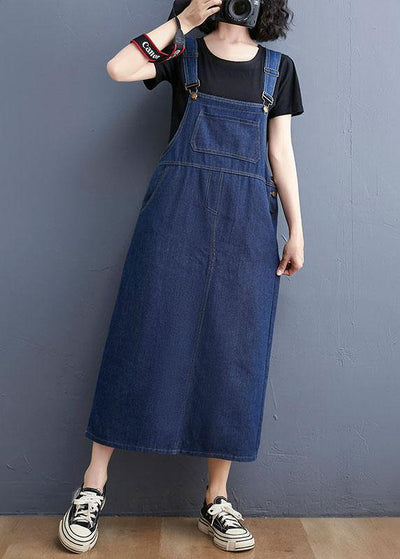 Summer Denim Large Pocket Strap Skirt - bagstylebliss