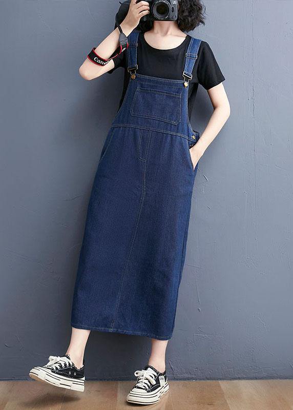 Summer Denim Large Pocket Strap Skirt - bagstylebliss