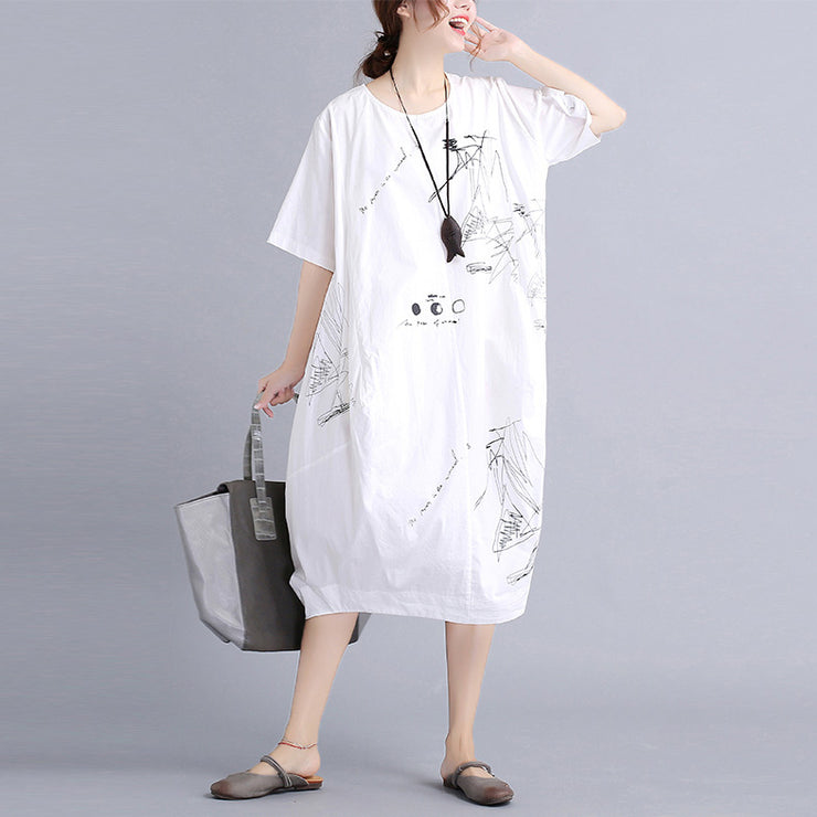 Summer Dress Shirt Casual Women European Style T-shirt Dresses