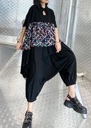 Summer black suit female temperament fashion sequined top harem pants two-piece - bagstylebliss