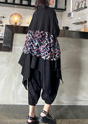 Summer black suit female temperament fashion sequined top harem pants two-piece - bagstylebliss