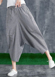 Summer cotton linen plaid loose Harlan pants casual pants - bagstylebliss