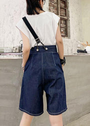 Summer denim blue back with button five pants - bagstylebliss