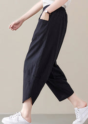 2024 Black elastic waist Casual Pants Spring