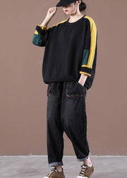 Trendy Black Casual Pullover Streetwear - bagstylebliss