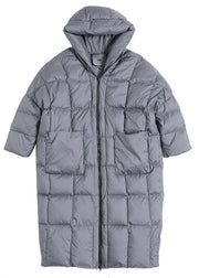 Trendy Grey zippered Warm Thick Winter Duck Down coat