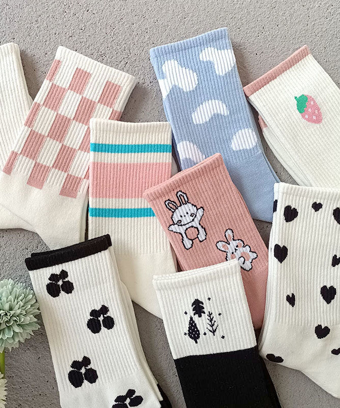 Trendy Mid Tube Cute Cartoon Print Autumn And Winter Socks