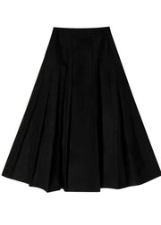 Unique Black Cinched Pockets A Line Summer Skirt - bagstylebliss