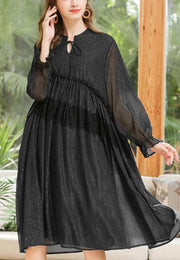 Unique Black Patchwork Chiffon Lace Summer Dresses - bagstylebliss