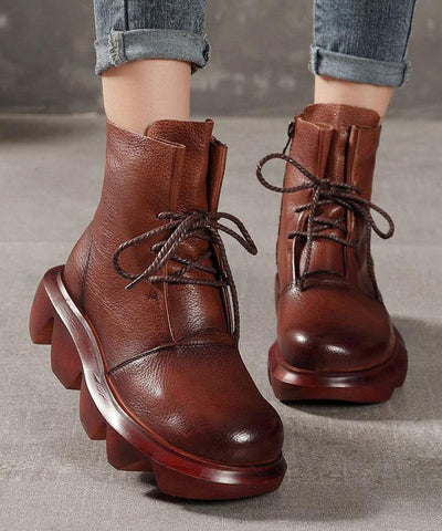 2021 Leather Ankle Boots In Brown - bagstylebliss