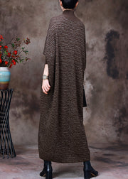 Unique Chocolate Green Colour Patchwork Velour Vacation Dresses Batwing Sleeve