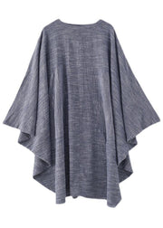 Unique Grey O-Neck Asymmetrical Design Party Summer Cotton Dress - bagstylebliss