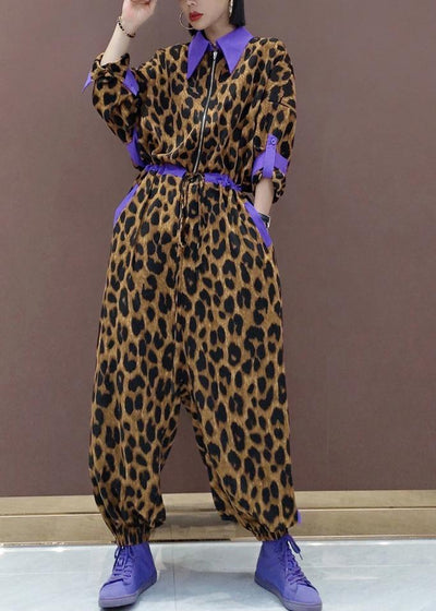 Unique Leopard Fall Fashion Spring Jumpsuit Pants - bagstylebliss