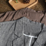 Unique Notched pockets Blouse Wardrobes khaki plaid blouse - bagstylebliss