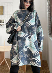 Unique O Neck Spring Blouses For Women Tutorials Crane Design Tops - bagstylebliss