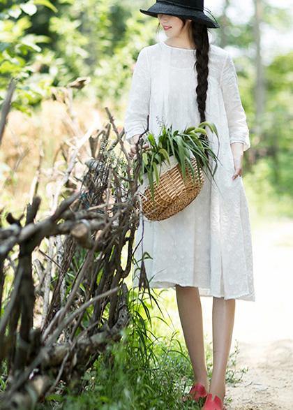 Unique O-Neck Summer Wardrobes Inspiration White Dress - bagstylebliss