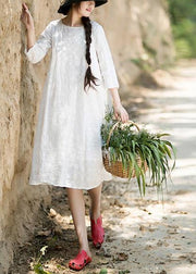Unique O-Neck Summer Wardrobes Inspiration White Dress - bagstylebliss