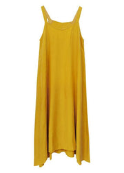 Luxy Silk Dress Yellow Spaghetti Strap Maxi Dress Sundresses - bagstylebliss