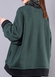 Unique dull green cotton clothes For Women o neck pockets tunic top - bagstylebliss