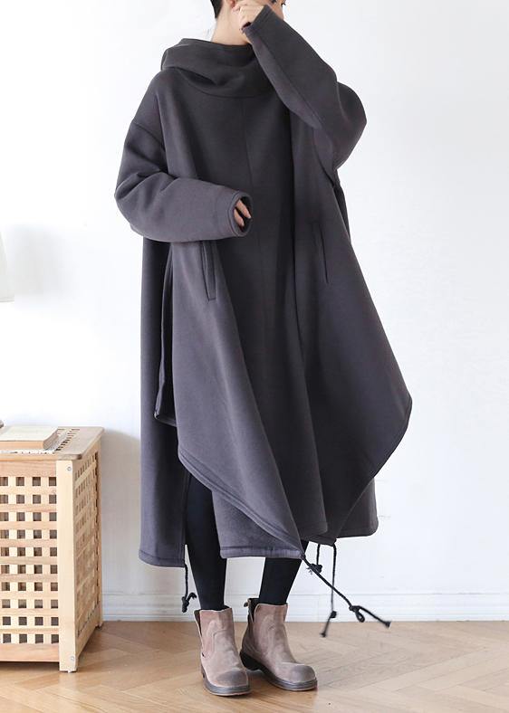 Unique high neck drawstring clothes Fashion Ideas gray A Line Dress - bagstylebliss