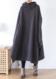 Unique high neck drawstring clothes Fashion Ideas gray A Line Dress - bagstylebliss