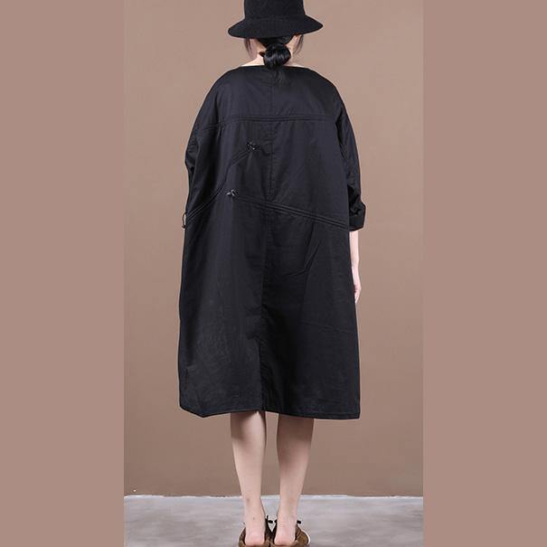 Unique o neck drawstring clothes Inspiration black Dresses - bagstylebliss