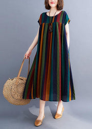 Unique rainbow clothes o neck large hem Love summer Dresses - bagstylebliss