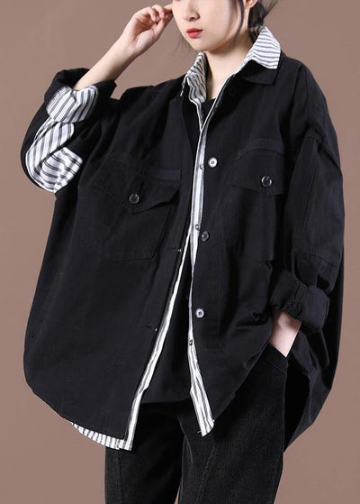 Vintage Black Pockets Coat Spring - bagstylebliss