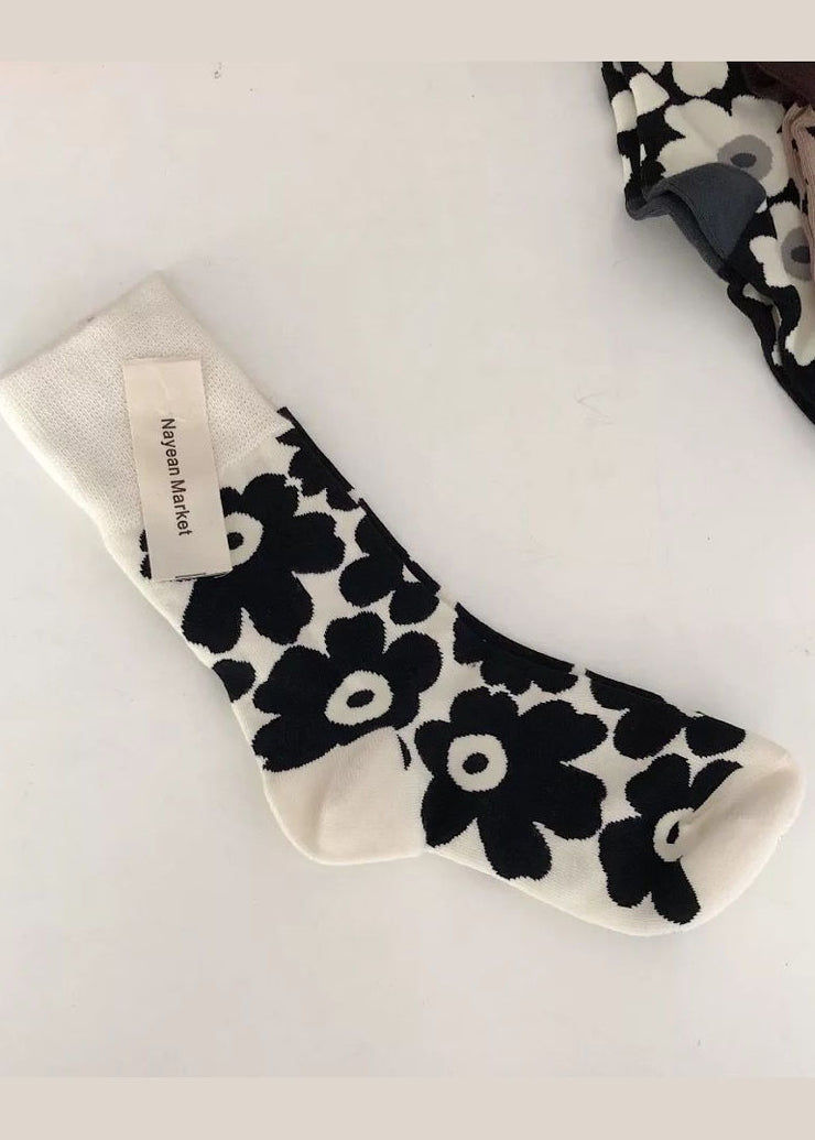 Vintage Blumensocken aus dicker Baumwolle