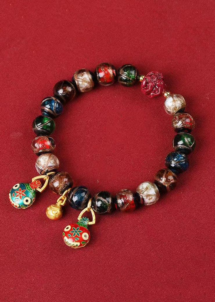 Vintage Glazed Multicolored Treasure Swallowing Beast Bracelet