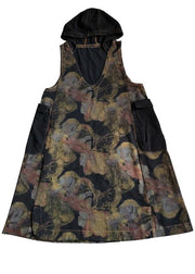 Vintage Printed Hooded Denim Vest Skirt - bagstylebliss