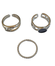 Vintage Silk Metal Three Piece Set Rings