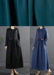 Vivid Black Clothes For Women Drawstring Kaftan Dress - bagstylebliss