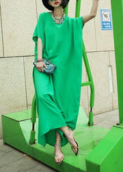 Vivid Baggy Caftan Jade Green Loose Dress - bagstylebliss