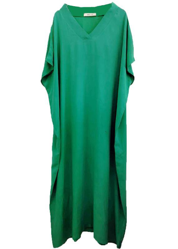 Vivid Baggy Caftan Jade Green Loose Dress - bagstylebliss