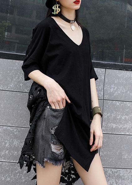 Vivid hollow out cotton dresses Photography black patchwork Maxi Dresses summer - bagstylebliss